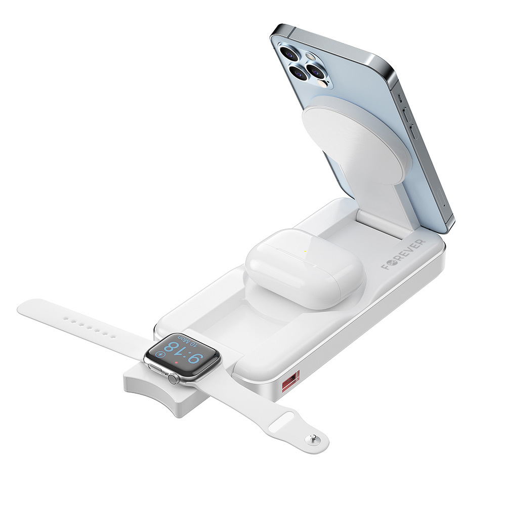 Forever power bank bezprzewodowy MATB-300 10000 mAh 3w1 bia�y / 4