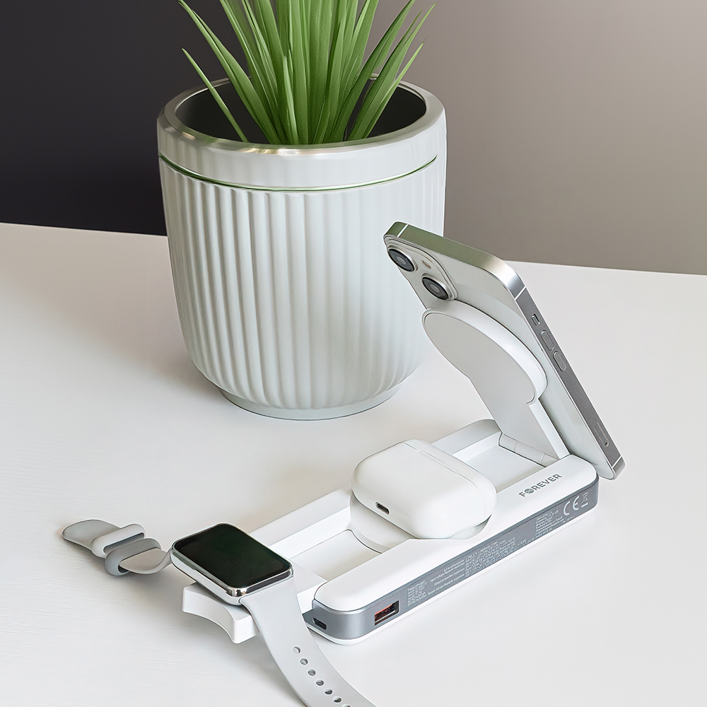 Forever power bank bezprzewodowy MATB-300 10000 mAh 3w1 bia�y / 5