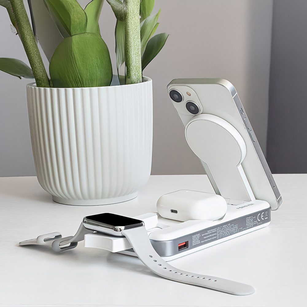 Forever power bank bezprzewodowy MATB-300 10000 mAh 3w1 bia�y / 6