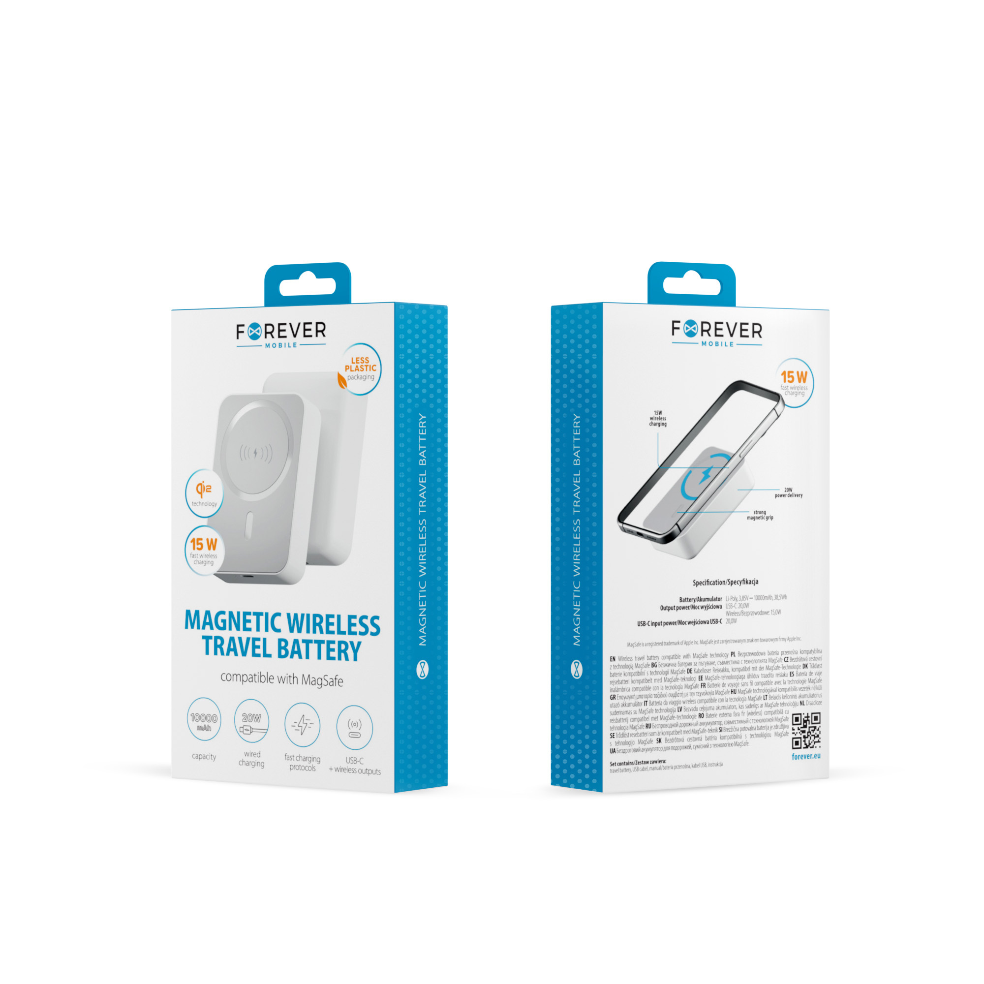 Forever power bank bezprzewodowy MATB-400 20W 10000 mAh bia�y / 5