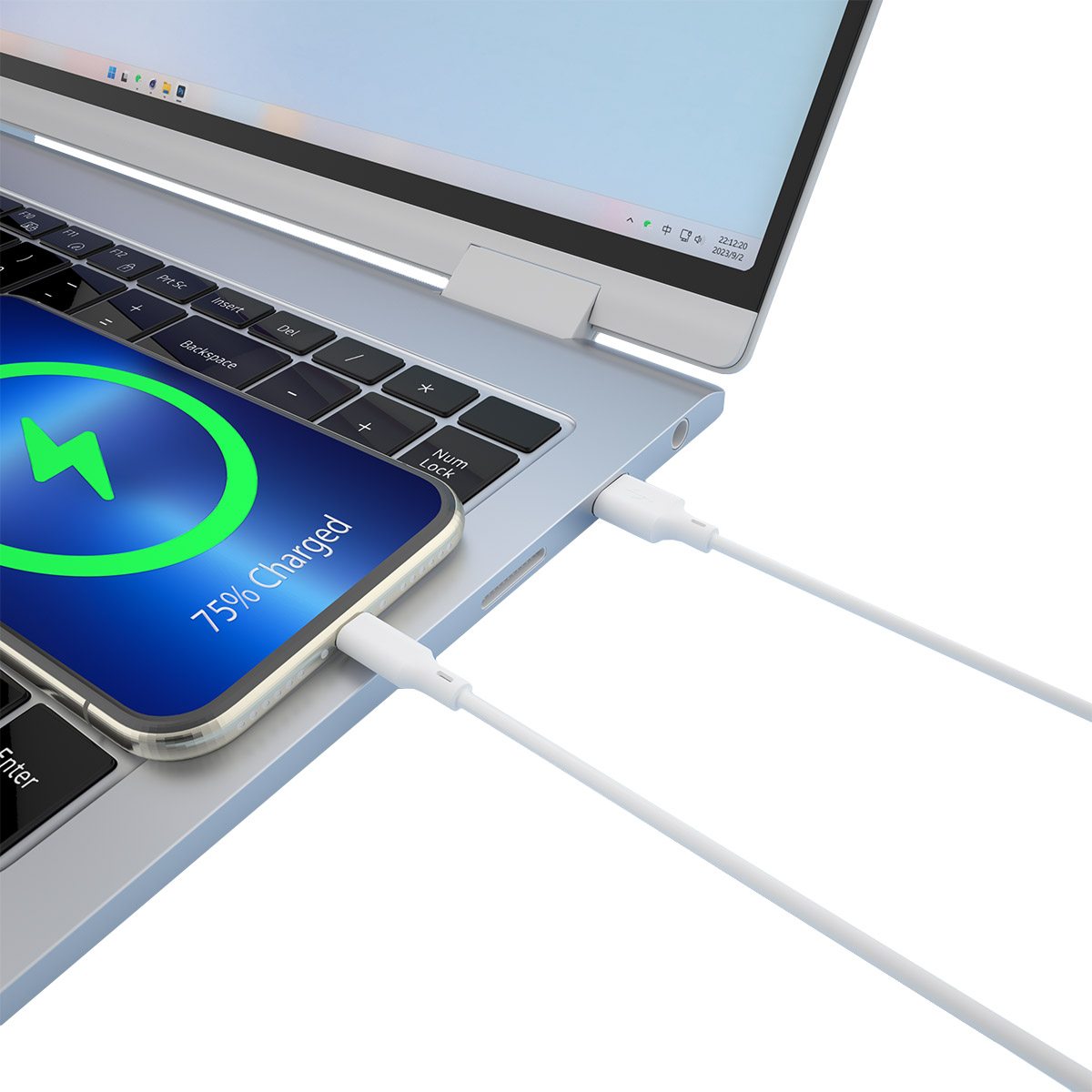 Forever recycling kabel USB-A - USB-C 1,5m 3A KR60-AC-00 bia�y / 4