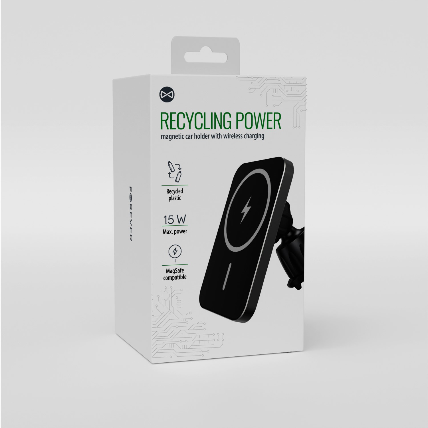 Forever recycling uchwyt samochodowy z �adowaniem indukcyjnym kompatybilny z MagSafe RUS138-MS-01 / 4