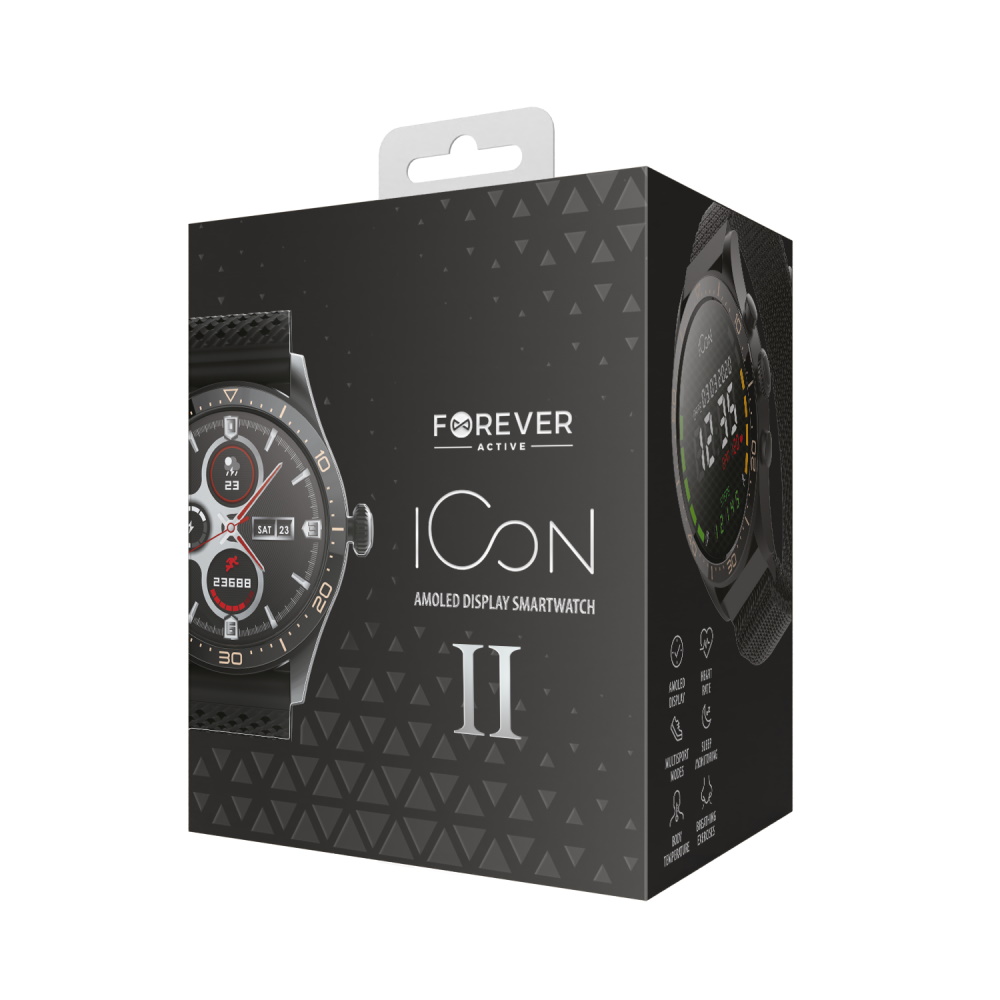 Forever Smartwatch AMOLED ICON II AW-110 czarny / 10