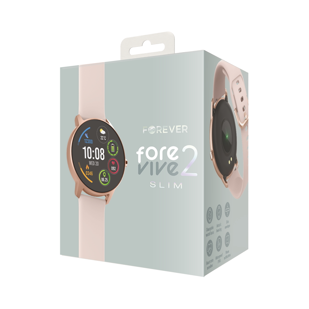 Forever Smartwatch ForeVive 2 Slim SB-325 r�owe z�oto / 10