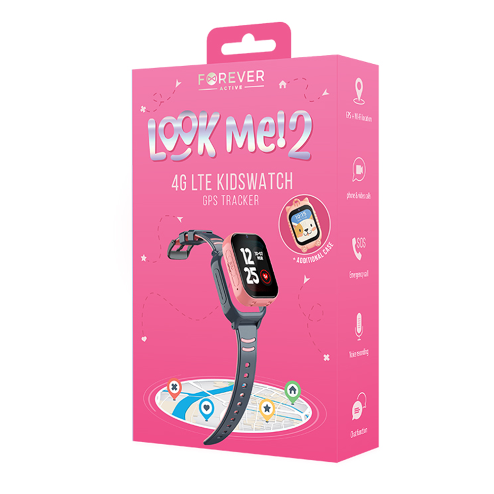 Forever Smartwatch GPS WiFi 4G Kids Look Me KW-510 r�owy / 3