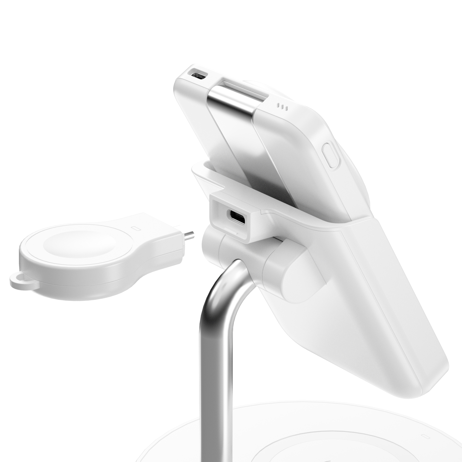 Forever stacja �aduj�ca bezprzewodowa magnetyczna z power bankiem MACS-100 bia�a 5w1 / 2