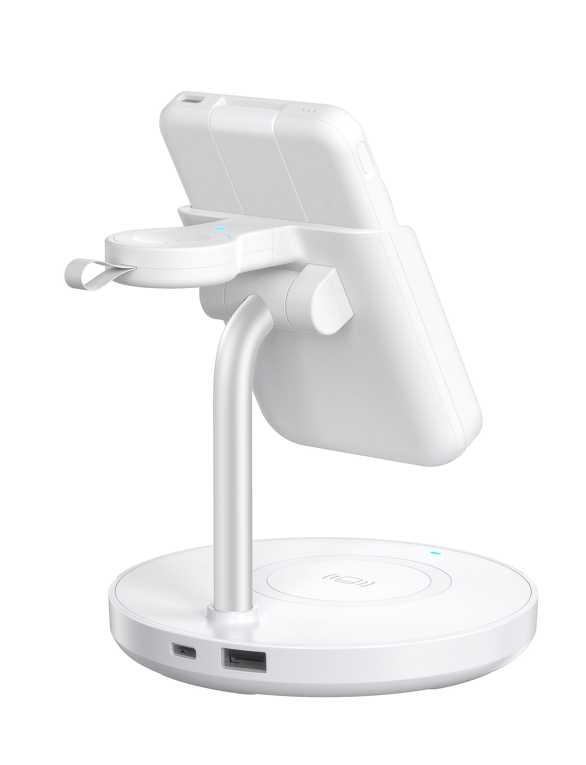 Forever stacja �aduj�ca bezprzewodowa magnetyczna z power bankiem MACS-100 bia�a 5w1 / 4