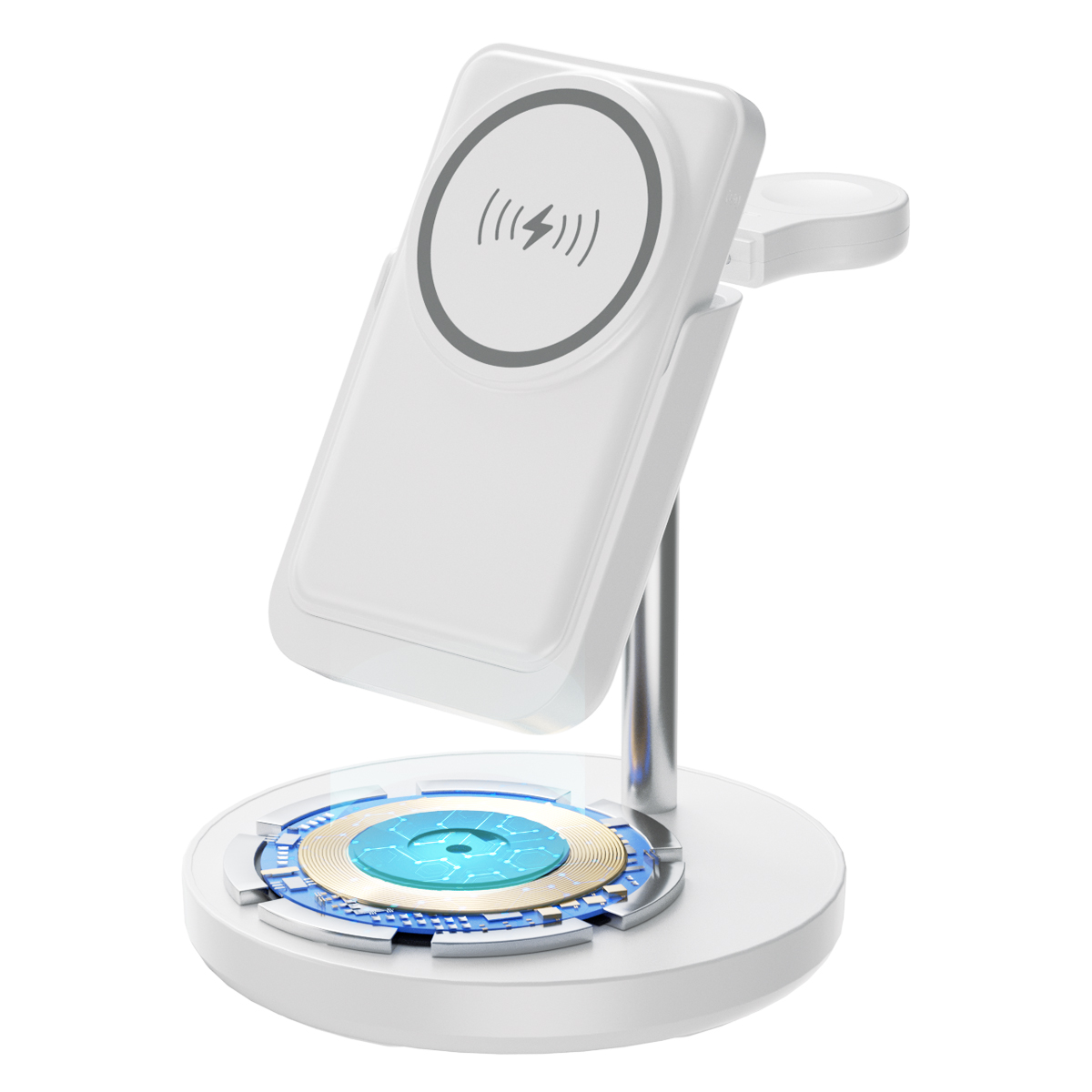 Forever stacja �aduj�ca bezprzewodowa magnetyczna z power bankiem MACS-100 bia�a 5w1 / 6