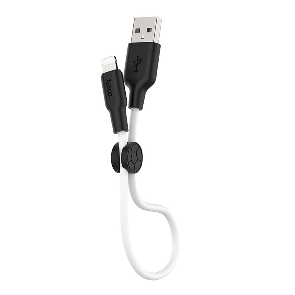 HOCO Kabel USB Silicone X21 8-pin czarno-bia�y 0,25m
