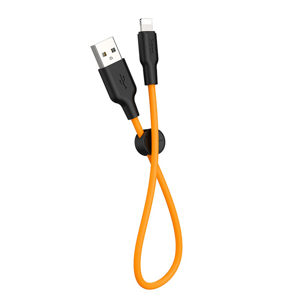 HOCO Kabel USB Silicone X21 8-pin czarno-pomara�czowy 0,25m / 2