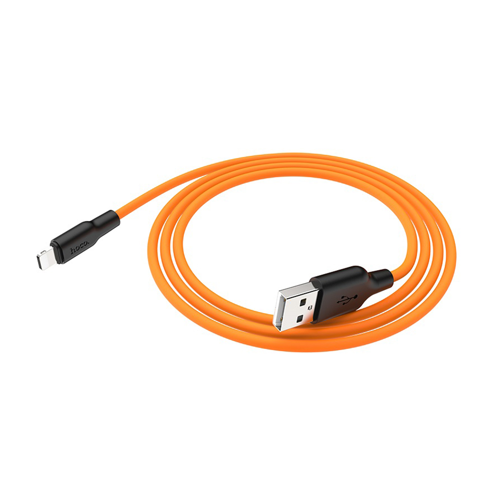HOCO Kabel USB Silicone X21 8-pin czarno-pomara�czowy 2m / 2