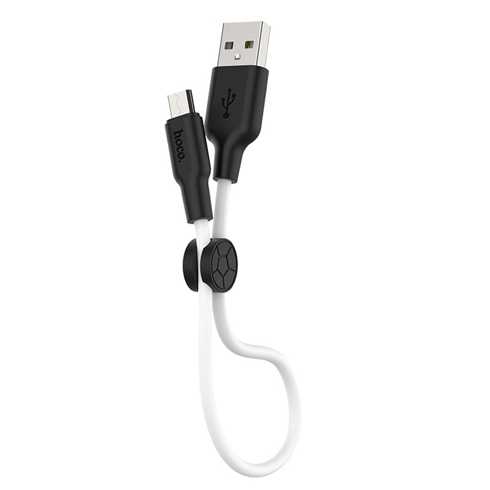 HOCO Kabel USB Silicone X21 micro czarno-biay 0,25m
