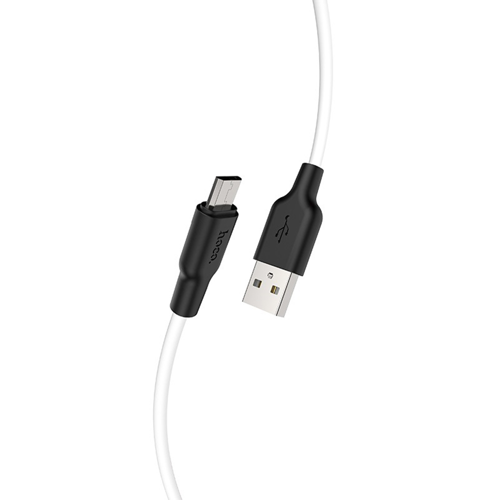 HOCO Kabel USB Silicone X21 micro czarno-biay 1m