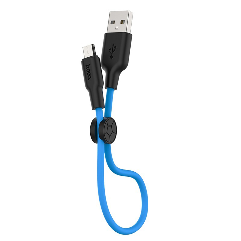 HOCO Kabel USB Silicone X21 micro czarno-niebieski 0,25m