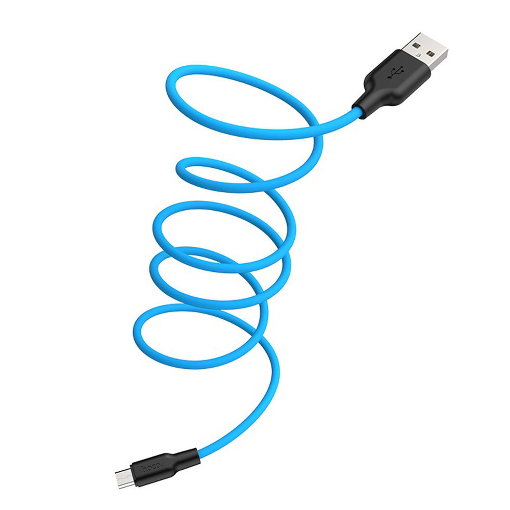 HOCO Kabel USB Silicone X21 micro czarno-niebieski 1m
