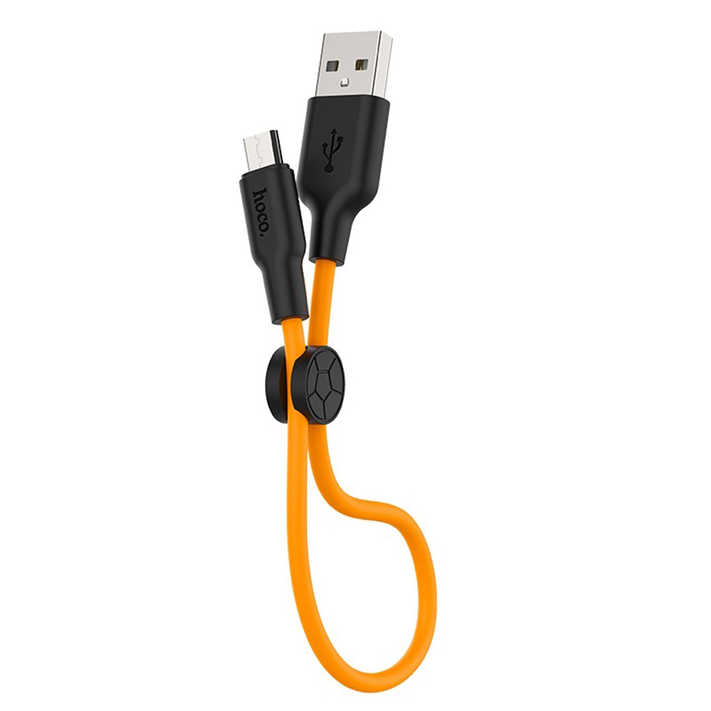 HOCO Kabel USB Silicone X21 micro czarno-pomaraczowy 0,25m