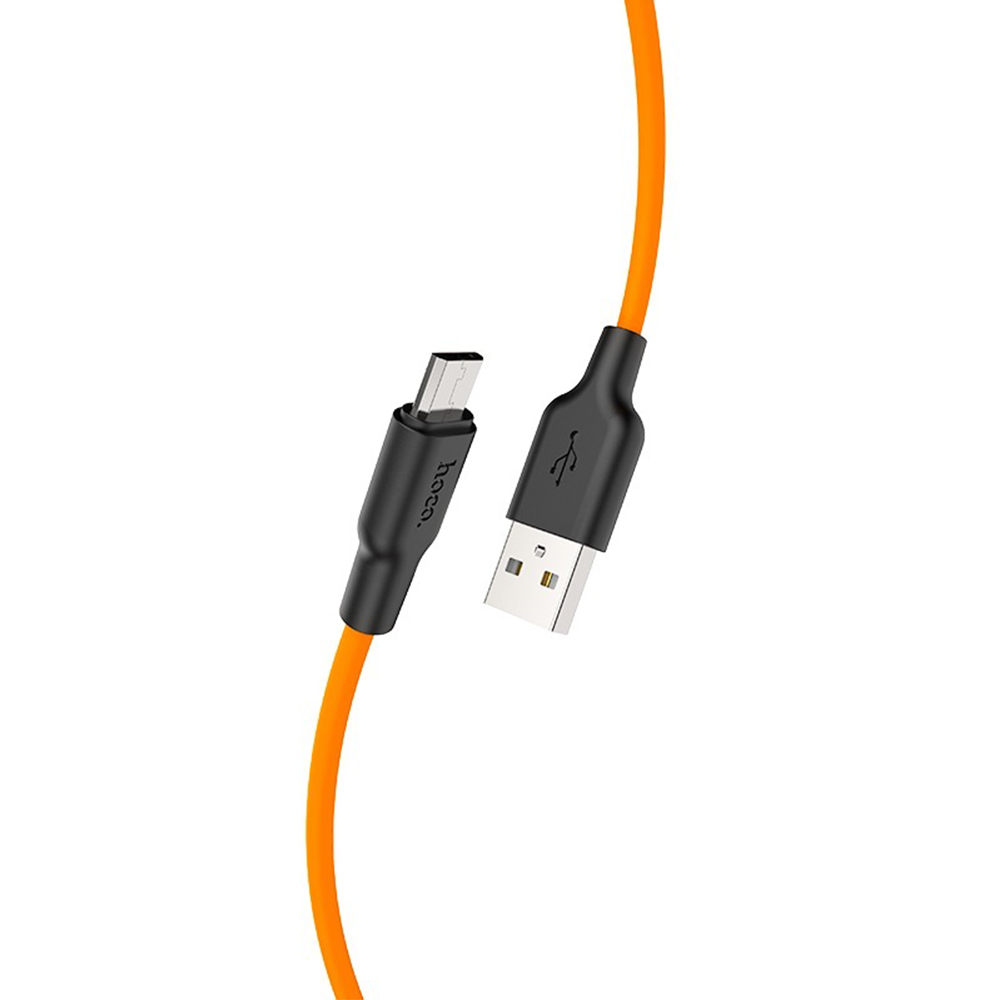 HOCO Kabel USB Silicone X21 micro czarno-pomaraczowy 1m