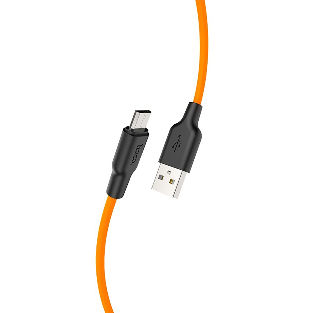 HOCO Kabel USB Silicone X21 micro czarno-pomara�czowy 1m