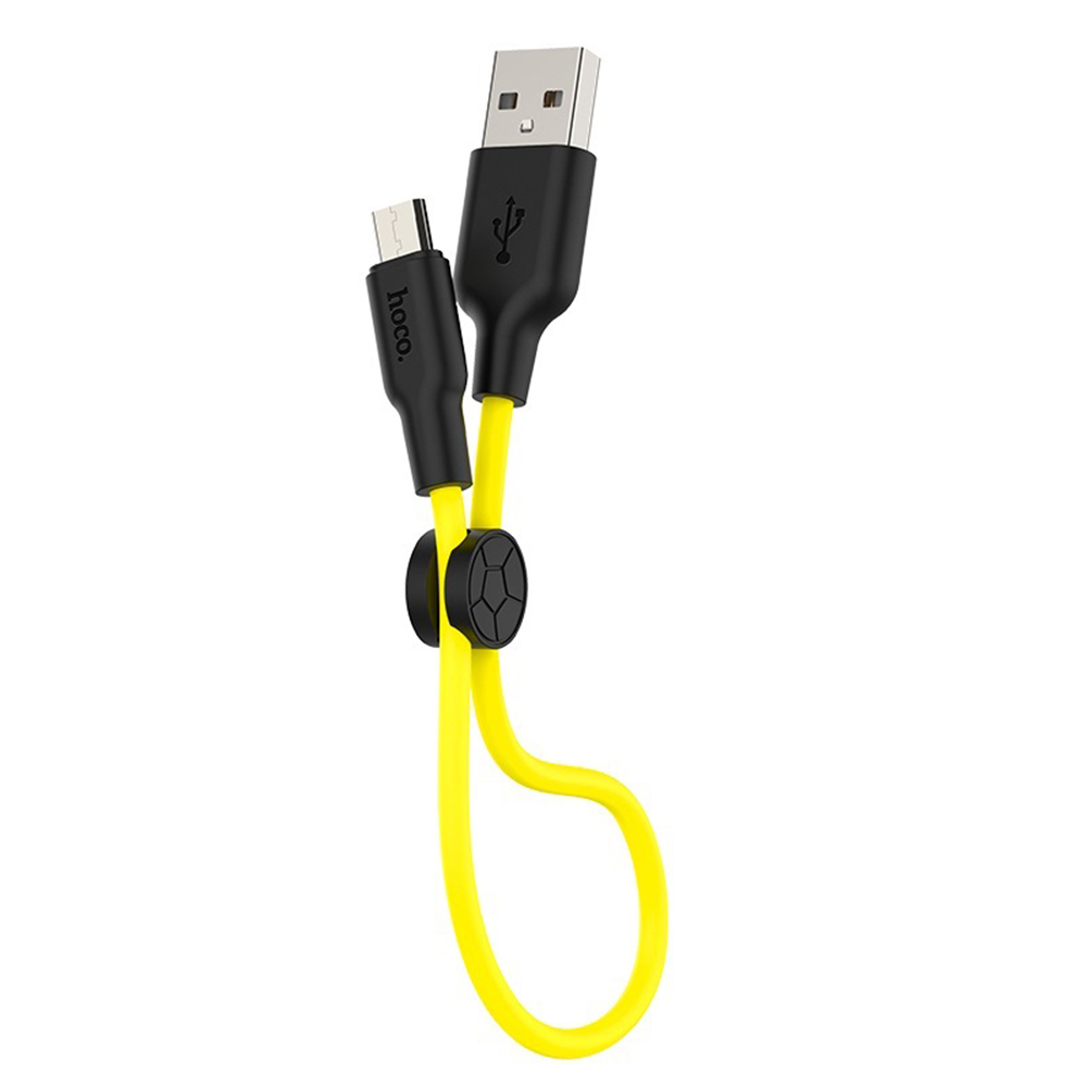 HOCO Kabel USB Silicone X21 micro czarno-��ty 0,25m