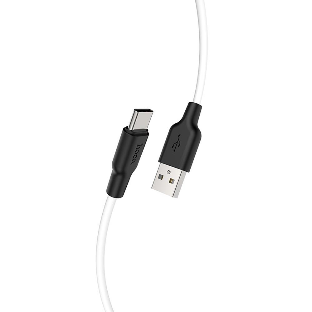 HOCO Kabel USB Silicone X21 typ-C czarno-bia�y 1m