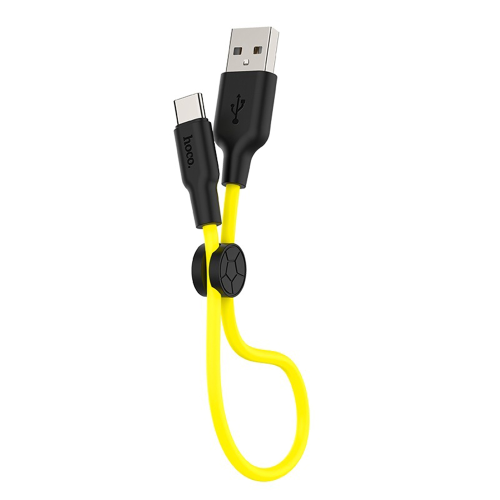 HOCO Kabel USB Silicone X21 typ-C czarno-��ty 0,25m