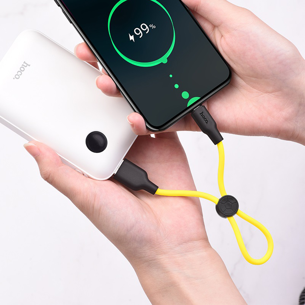 HOCO Kabel USB Silicone X21 typ-C czarno-��ty 0,25m / 2