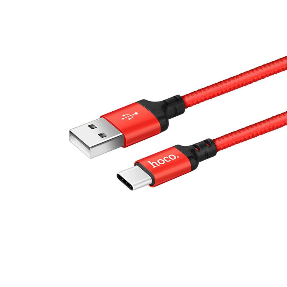 HOCO Kabel USB Times Speed X14 typ-C czarno-czerwony 1m / 2