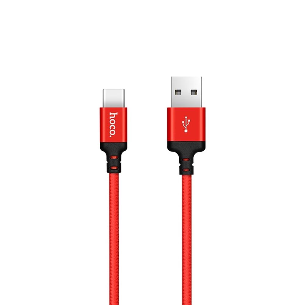 HOCO Kabel USB Times Speed X14 typ-C czarno-czerwony 2m
