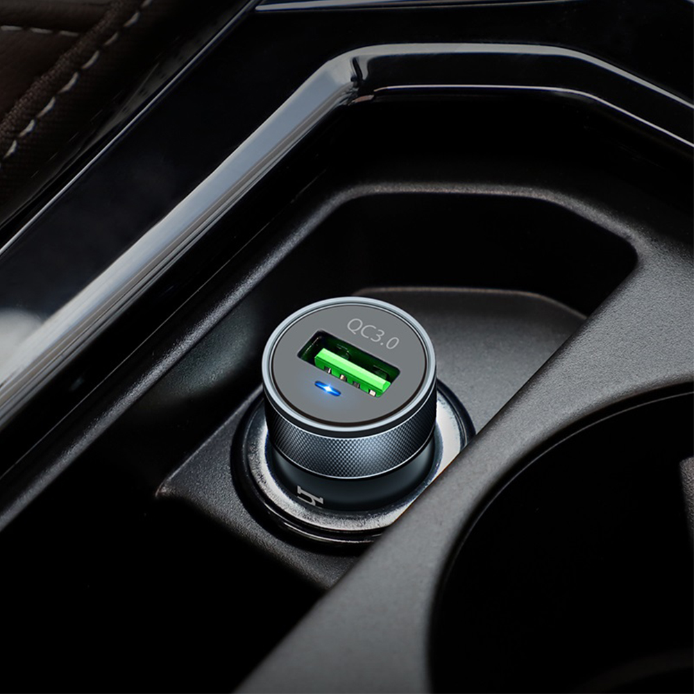 HOCO �adowarka samochodowa Z32 Speed Up szara 1USB QC 3.0 / 2