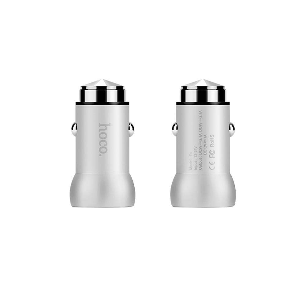 HOCO �adowarka samochodowa Z4 srebrna 1USB QC 2.0
