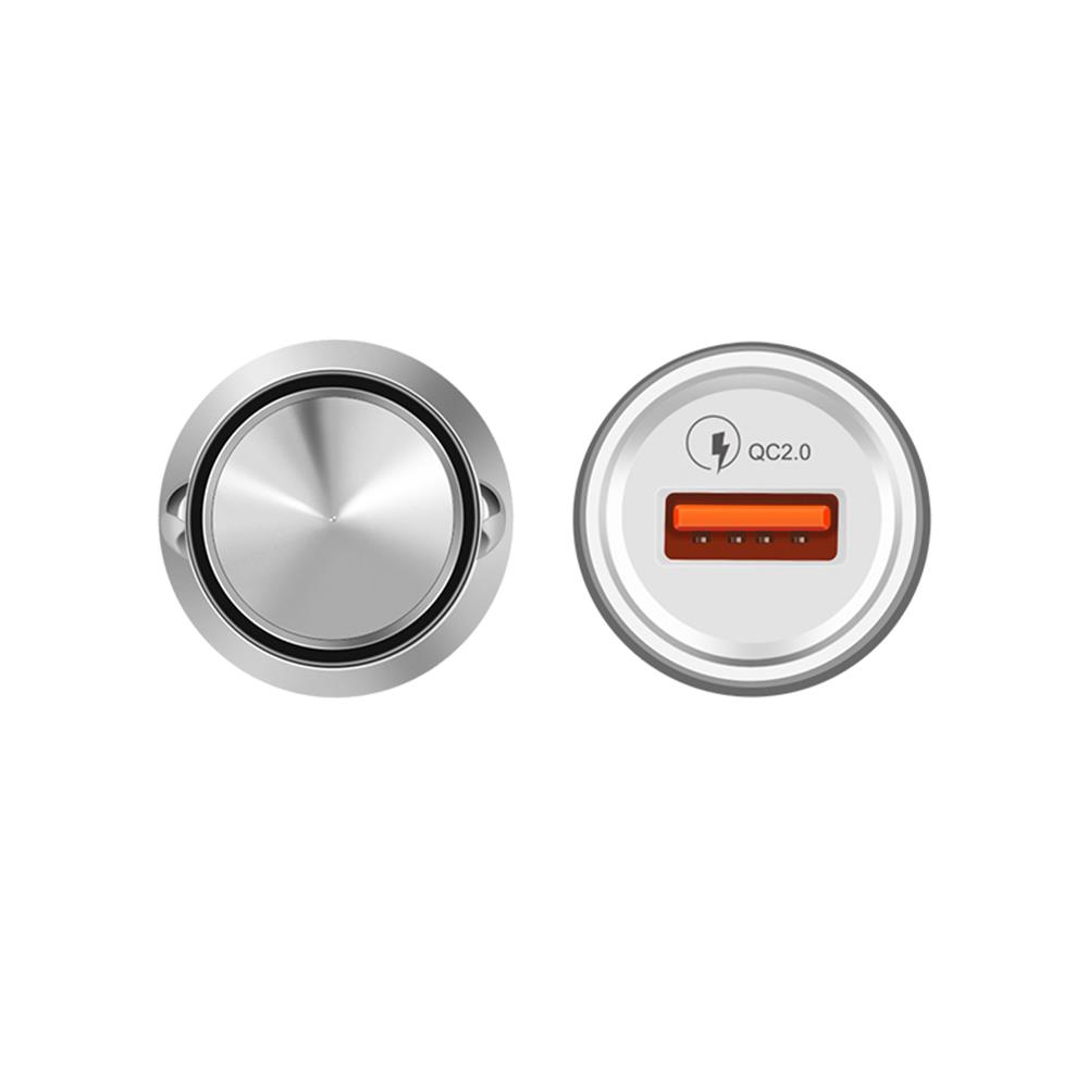 HOCO �adowarka samochodowa Z4 srebrna 1USB QC 2.0 / 2