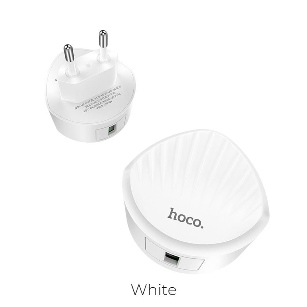 HOCO �adowarka sieciowa C68A bia�a 1USB QC 3.0 / 2