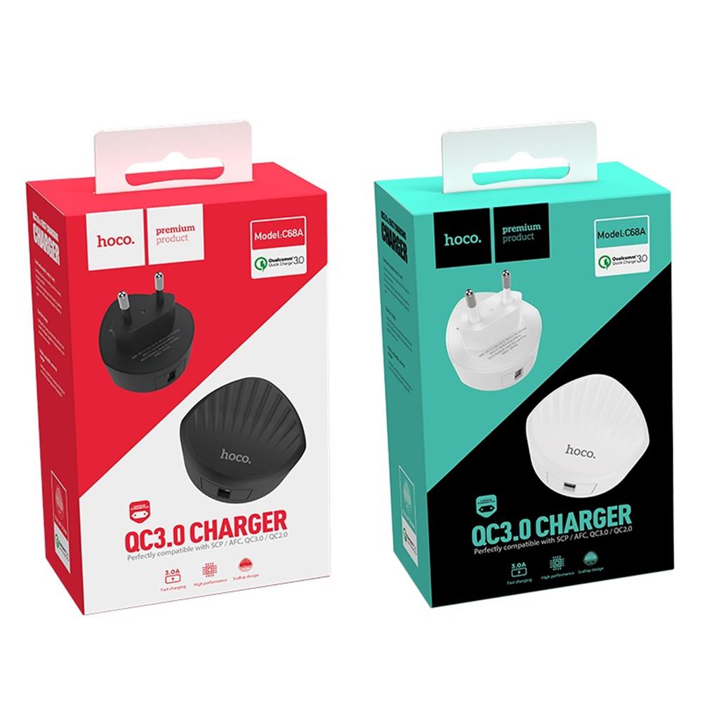HOCO �adowarka sieciowa C68A bia�a 1USB QC 3.0 / 3