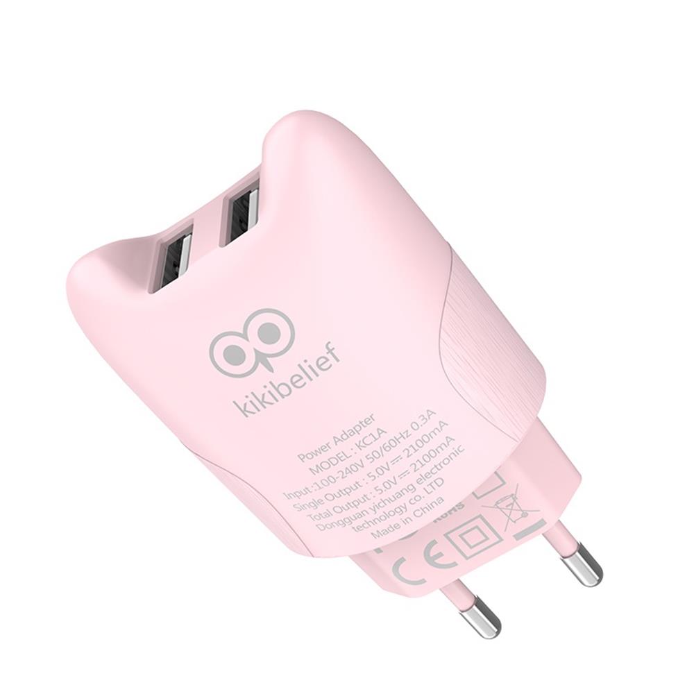 HOCO �adowarka sieciowa KC1A r�owa 2USB 2,1A / 2