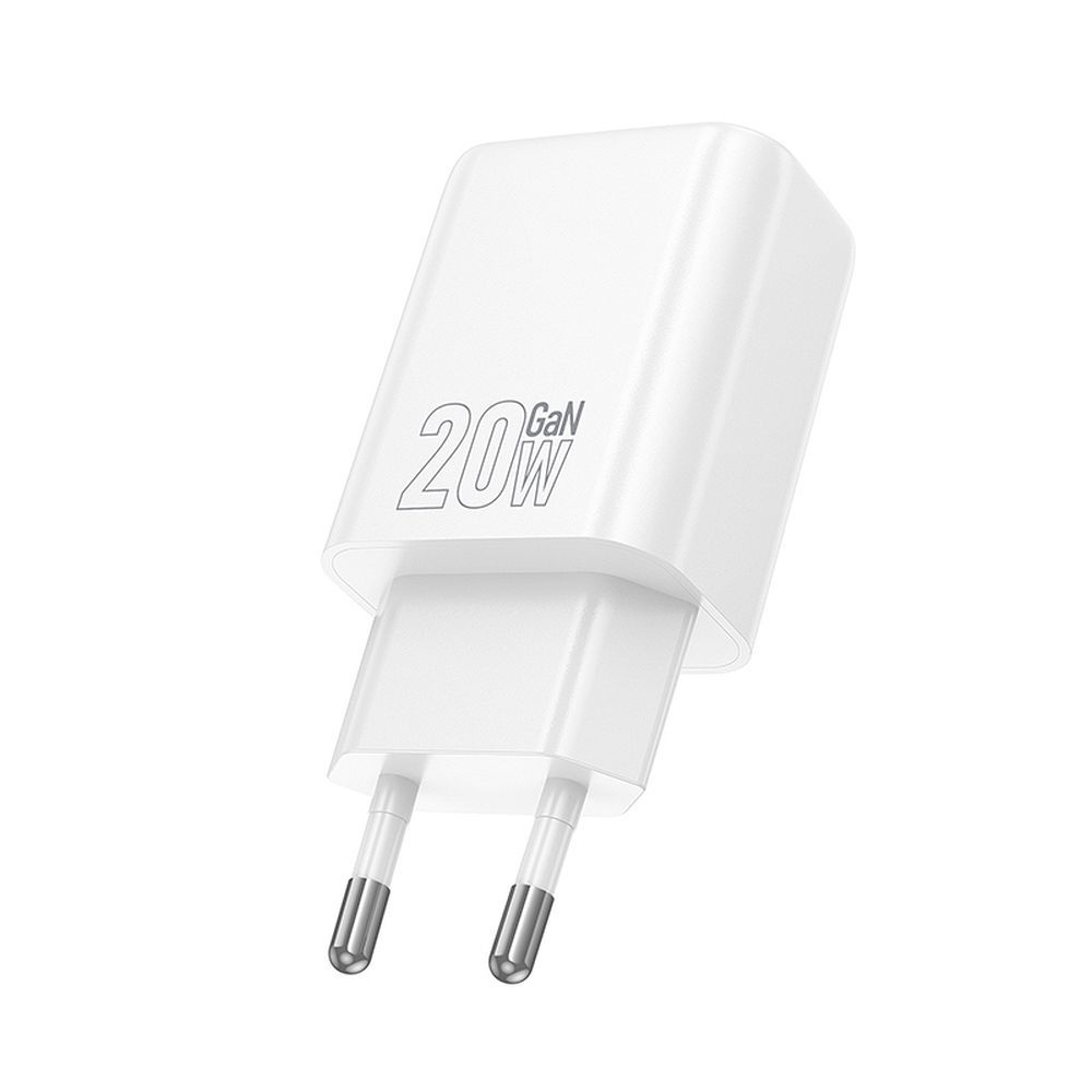 Szybka �adowarka GaN 20W PD QC FCP HOCO z d�ugim kablem 2m USB-C do telefonu 2 wej�cia bia�a Samsung Galaxy A25 5G / 4
