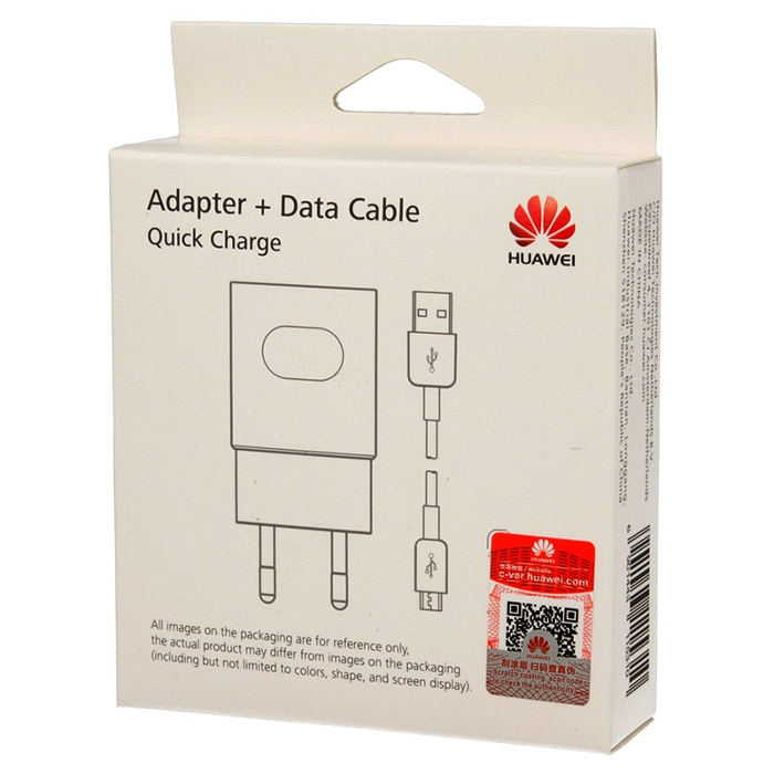 Huawei szybka adowarka sieciowa Fast Charger AP32 (9V/5V / 2A) biay + kabel USB-A / micro-USB / 3