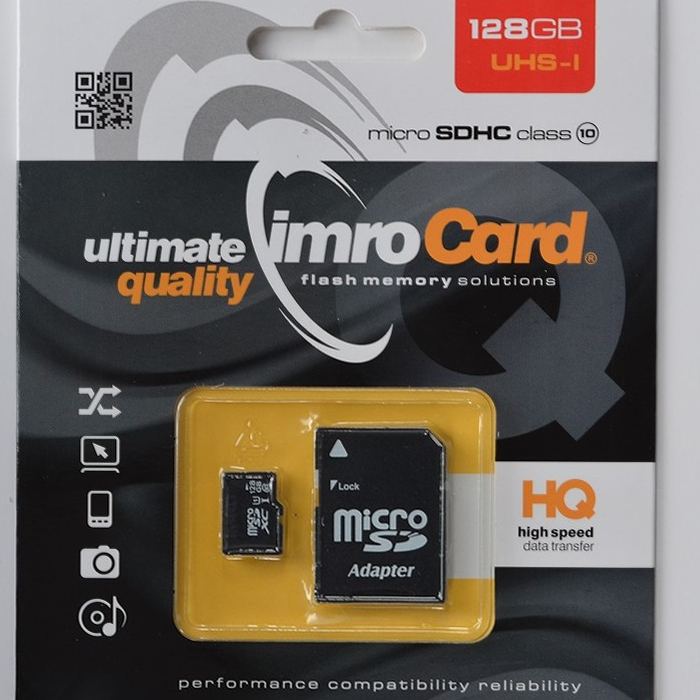 IMRO MicroSD 128GB kl.10 UHS-I z adapterem