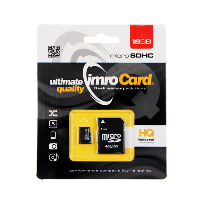 IMRO MicroSDHC 16GB kl.10 UHS-I z adapterem