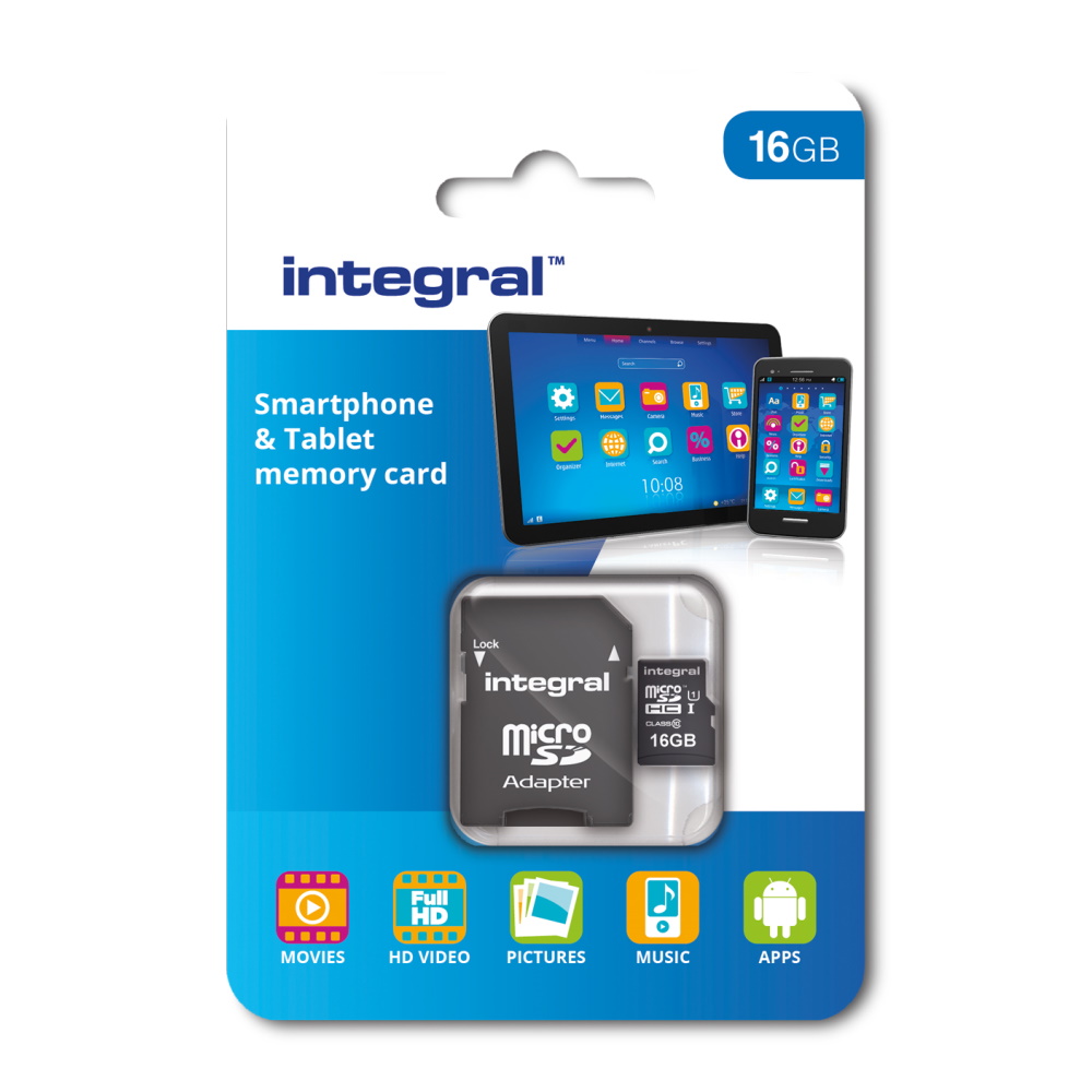 Integral karta pami�ci 16GB microSDHC kl. 10 UHS-I 90 MB/s + adapter