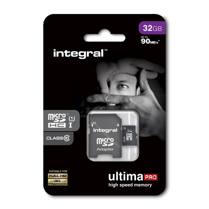 Integral karta pamici microSDHC Ultima PRO (32GB | class 10 | UHS-I | 90 MB/s) + adapter