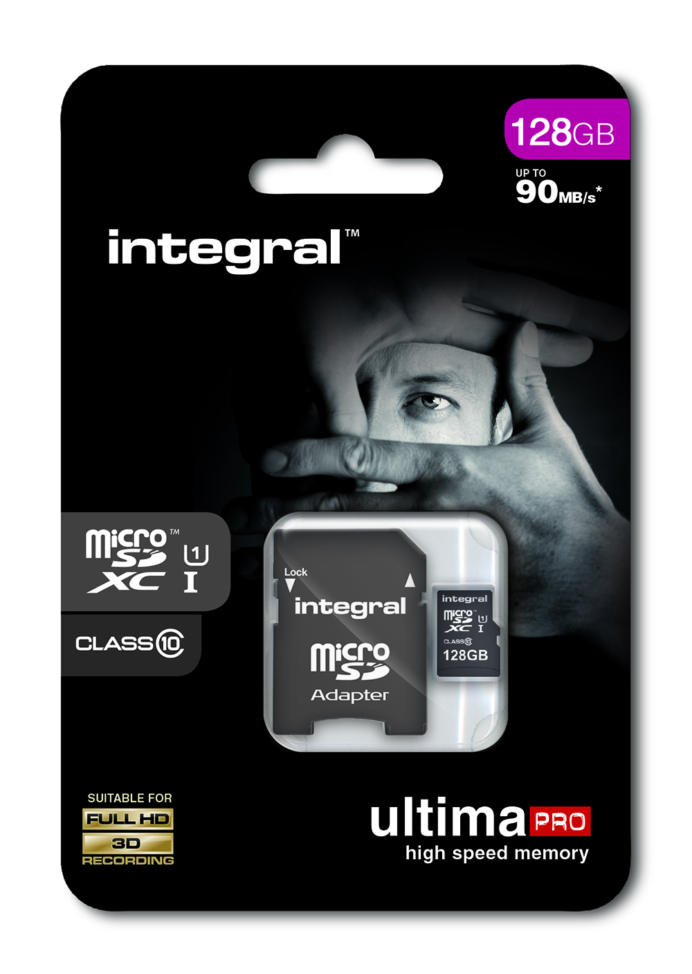 Integral karta pamici microSDXC Ultima PRO (128GB | class 10 | UHS-I | 90 MB/s) + adapter / 2