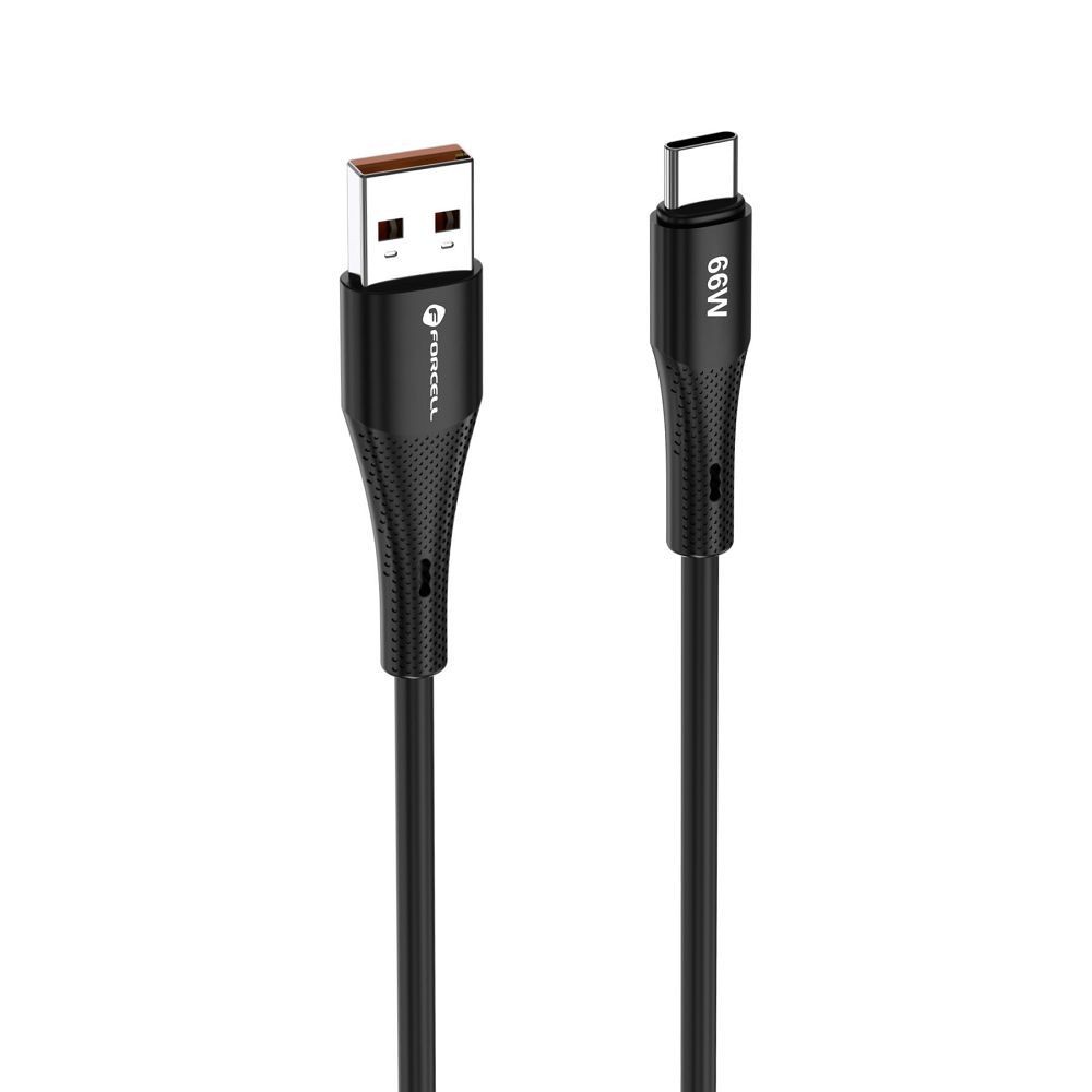 Kabel USB-A do USB-C Forcell 1m do samochodu Android Auto czarny Samsung Galaxy M62 / 3 Kabel USB-A do USB-C Forcell 1m do samochodu Android Auto czarny Samsung Galaxy M62 / 3