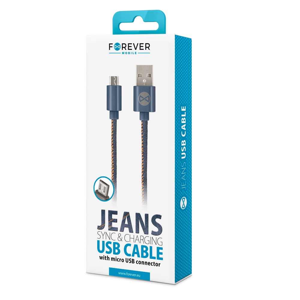 Kabel Forever micro-USB jeans 1m 2A / 2