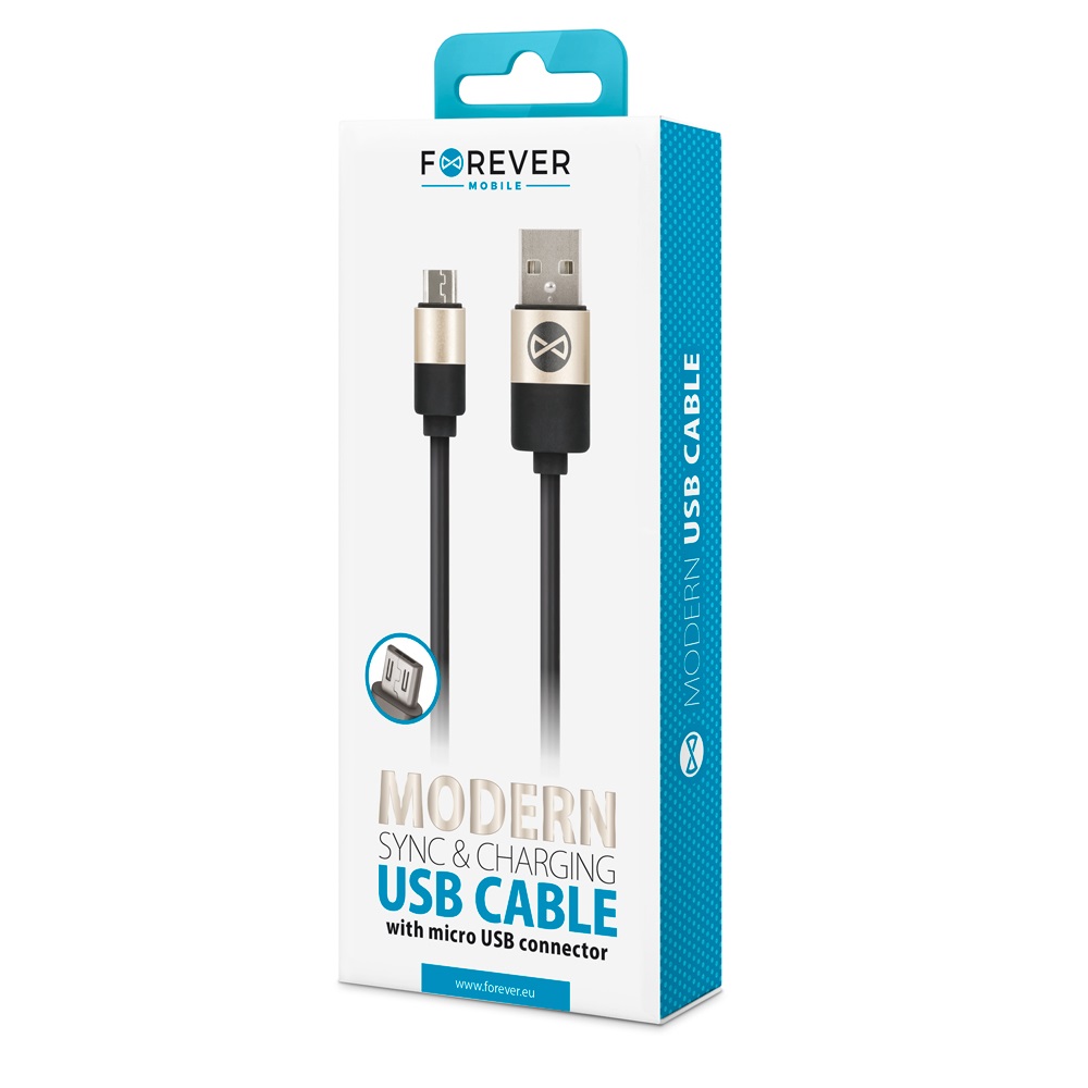 Kabel Forever micro-USB modern czarny 1m 2A / 2