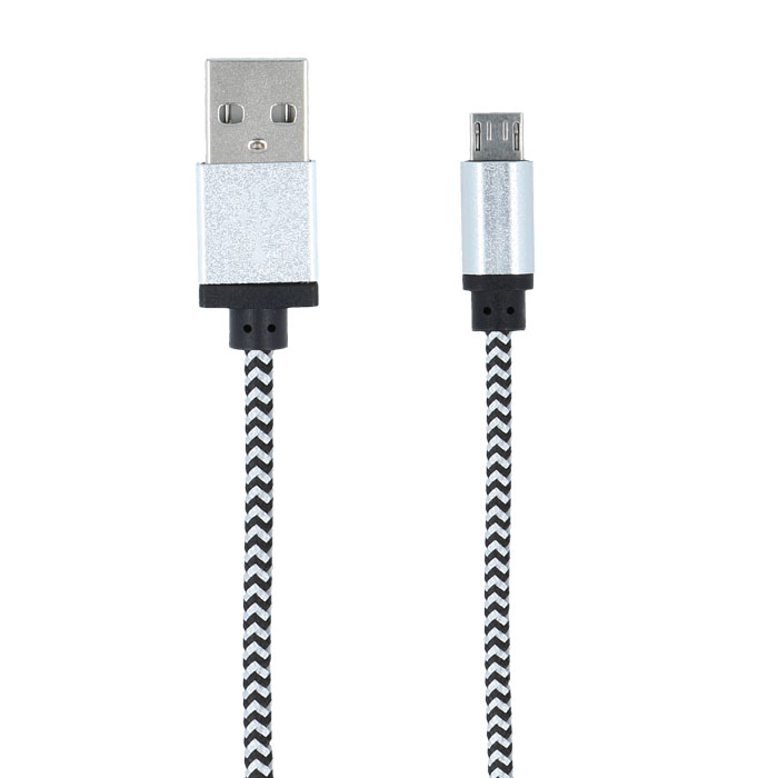 Kabel Forever micro-USB pleciony bia�y 1m 1A
