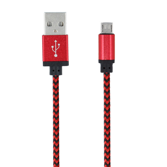 Kabel Forever micro-USB pleciony czerwony 1m 1A