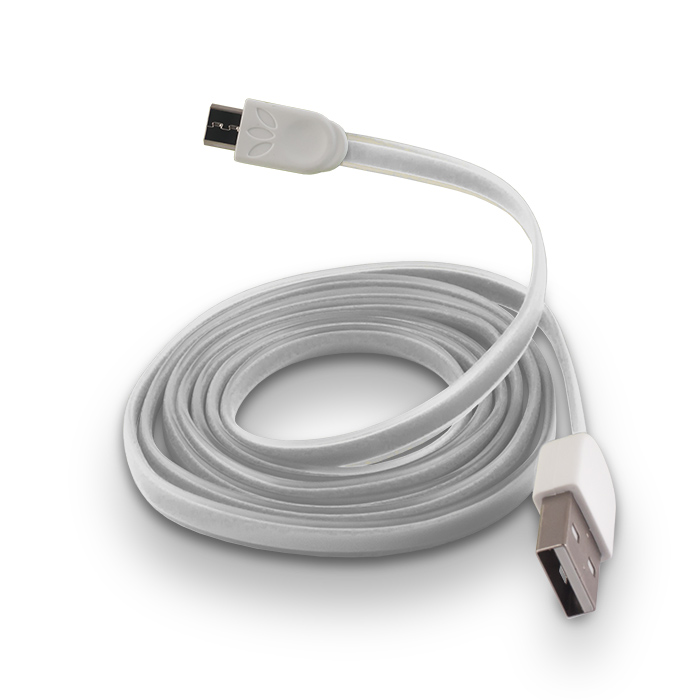 Kabel Forever micro-USB silikonowy paski biay1m 1A