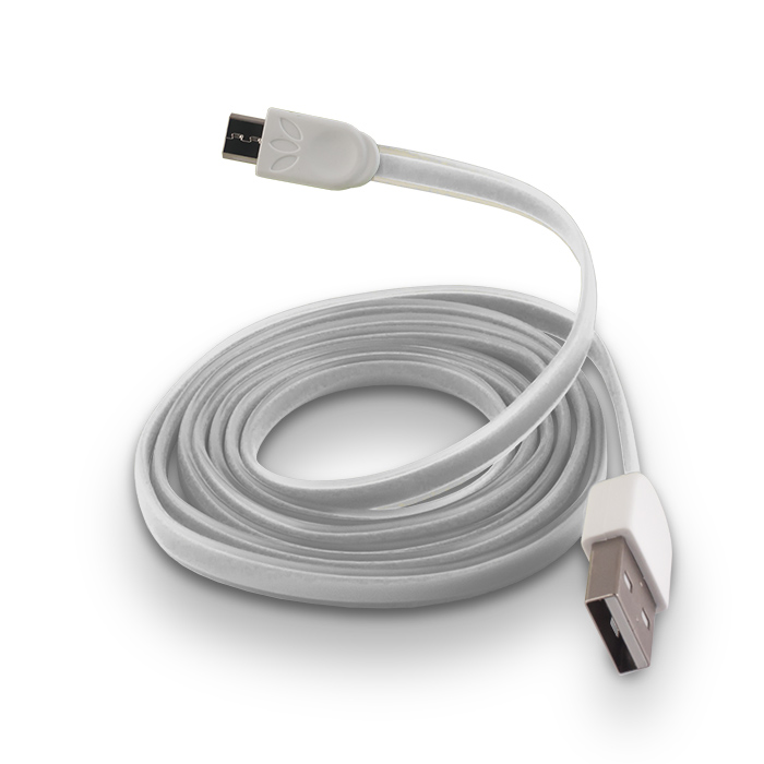 Kabel Forever micro-USB silikonowy p�aski bia�y1m 1A
