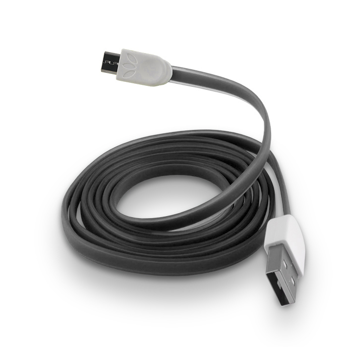 Kabel Forever micro-USB silikonowy p�aski czarny 1m 1A