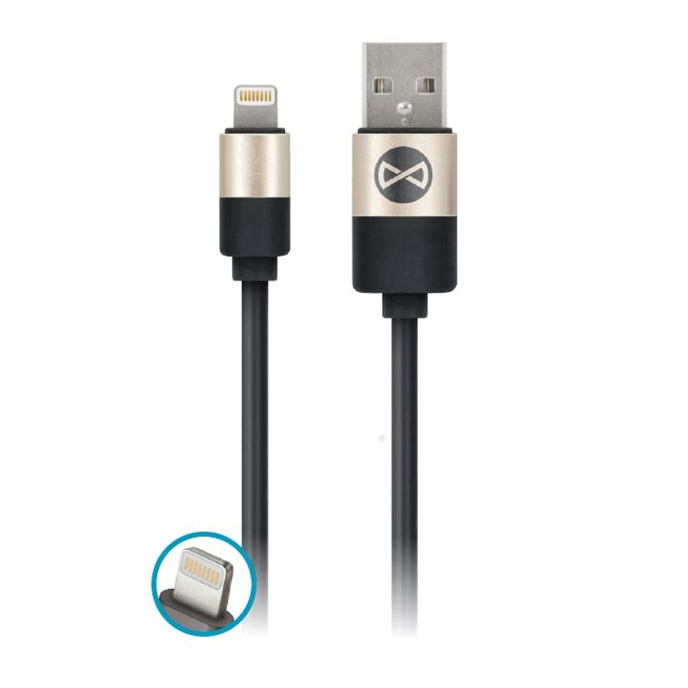 Kabel Forever USB do iPhone 8-PIN modern czarny 1m 2A